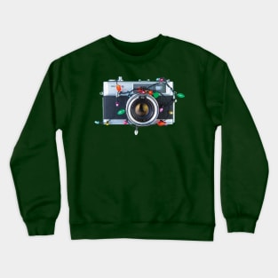 Christmas Lights Vintage Camera - painterly style Crewneck Sweatshirt